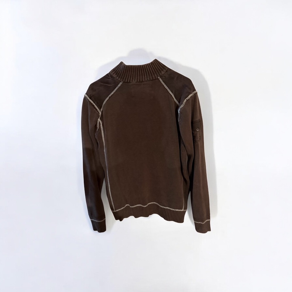 BKE Contour Pullover Mens L Brown Heavy Knit Corduroy Shoulder Gorpcore Hiking - Picture 2 of 3